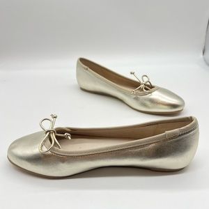 Jack Rogers Women's Shoe Size 6 Platinum Metallic Serena Ballet Flat New